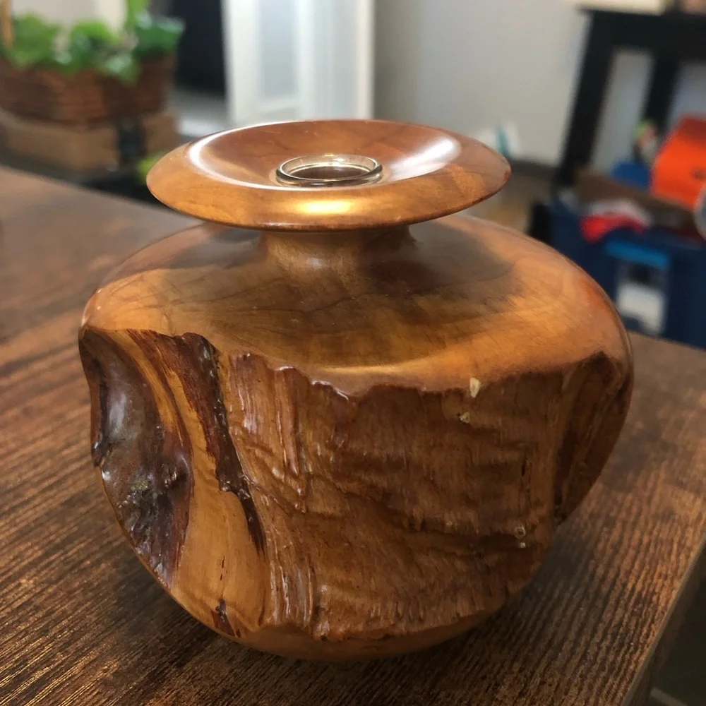 Vintage Burlwood Signed Bud Vase